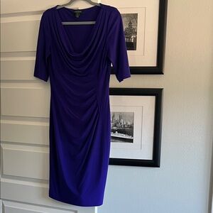 Ralph Lauren Elegant Purple Midi Dress